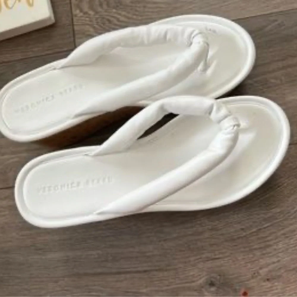 Veronica Beard Geno Cork Wedge Sandals white size 9.5 M